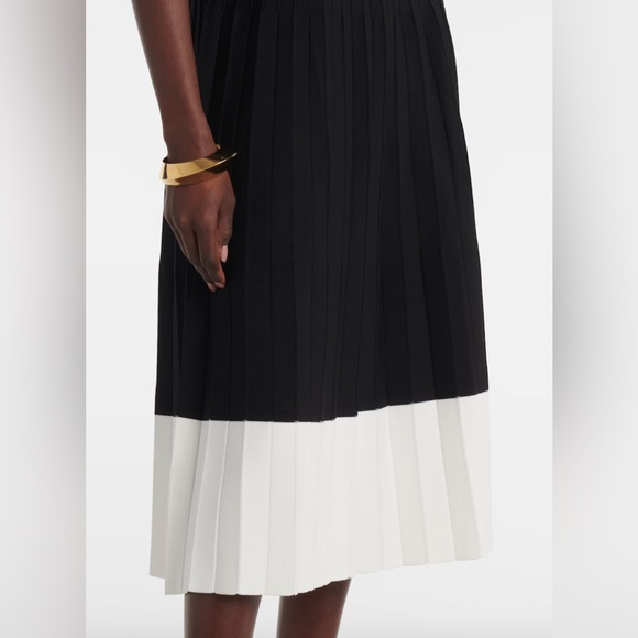 Staud Ellison Elegant Black and White Pleated Skirt - Picture 3 of 3